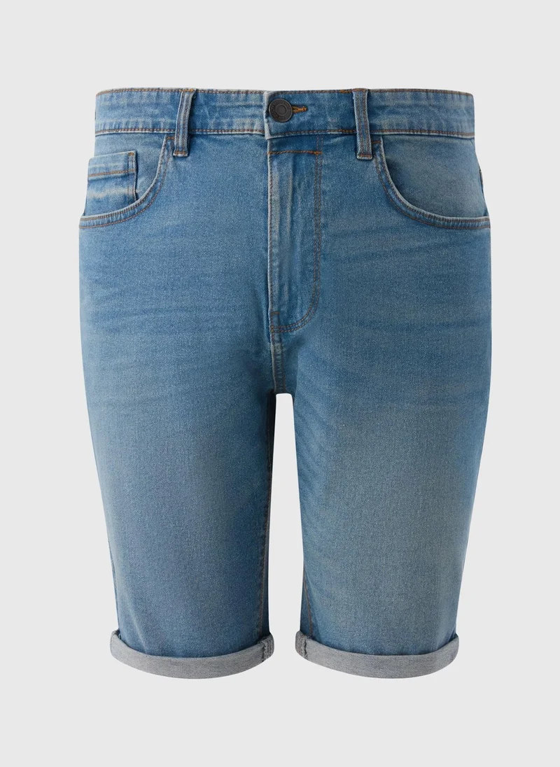 Matalan Mid Wash Denim Stretch Shorts