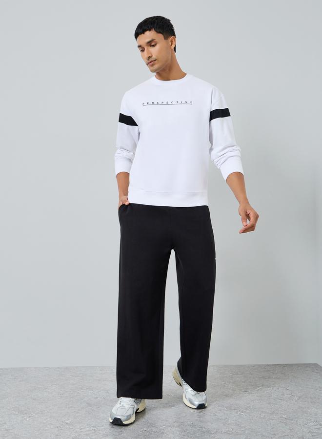 Styli Men White Perspective Print Sweatshirt - Image 2