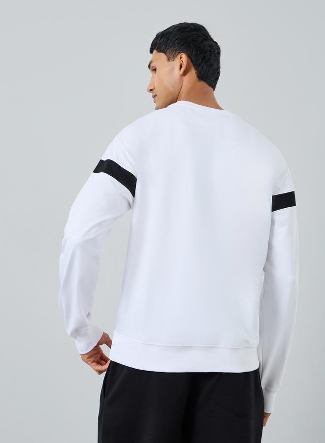 Styli Men White Perspective Print Sweatshirt - Image 4