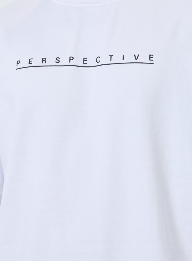 Styli Men White Perspective Print Sweatshirt - Image 3