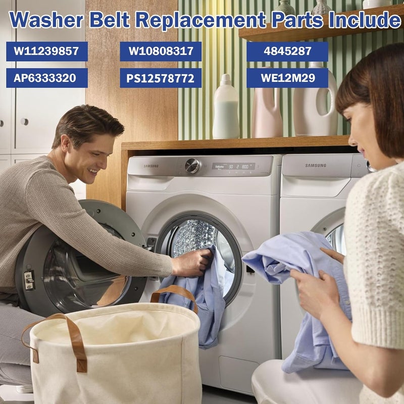 ulapithi W11239857 W10808317 Washer Drive Motor Belt Replacement For Whirlpool Maytag Amana Top Load Clothes Washing Machine Replaces 4845287 AP6333320 PS12578772 WE12M29 5EPJ556 - Image 5