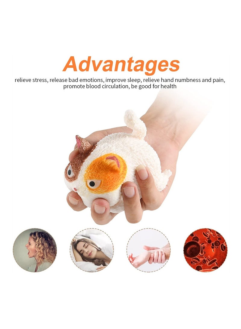 SYOSI Cat Squishy Angry Cat Stress Relief Toys, SYOSI Pinch, Squeeze, Relieve Stress, Anxiety, Bad Mood, Relieve Stress Toys, Gift, Cute Soft, Relieve Fidget Toys Decompression (Yellow) - Image 2