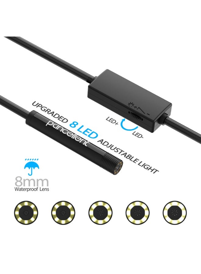 Wireless Snake Inspection Camera, 1200P HD Endoscope with 8 LED Light, 5 Meters (16.5 FT) Rigid Cable Borescope, Compatible with iPhone, Android, PC - Image 4