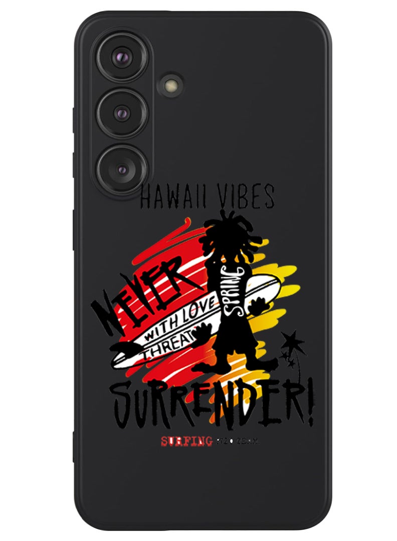 Theodor Protective Slim Fit Case Liquid Silicone Cover with Full Body Protection Anti-Scratch Shockproof Case For Samsung Galaxy S24 (Black) - Hawaii Vibes - Image 1