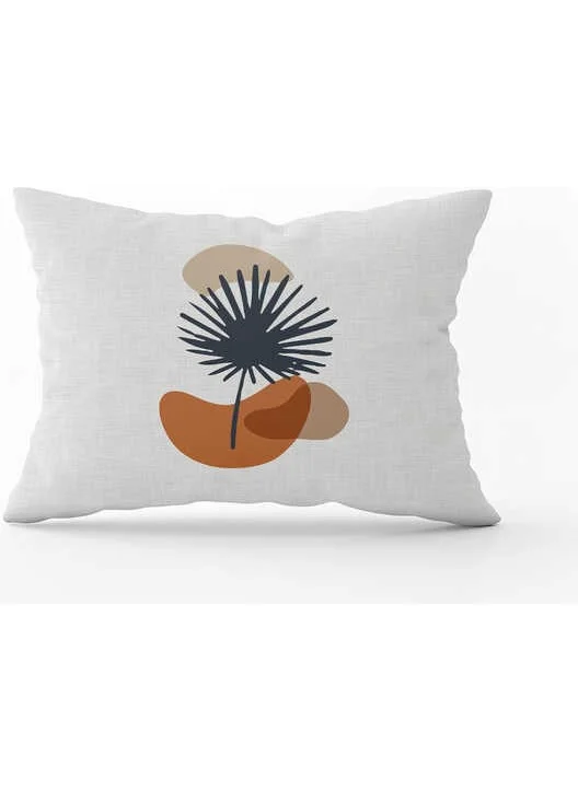 Cango Home Navy Blue Orange Bohemian Style Leaf Patterned Digital Printed Cushion Pillow Case CGH695-3550 Double Sided Printed