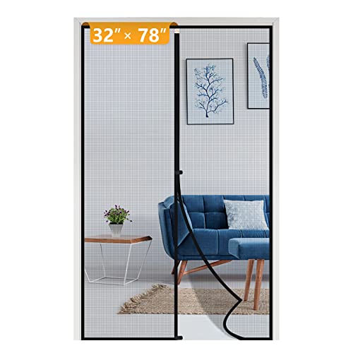 Yotache Removable Magnetic Screen Door Fits Door Size 32 x 78, Screen Size 34" x 79" Reinforced Fiberglass Mesh for Back Door - Image 1