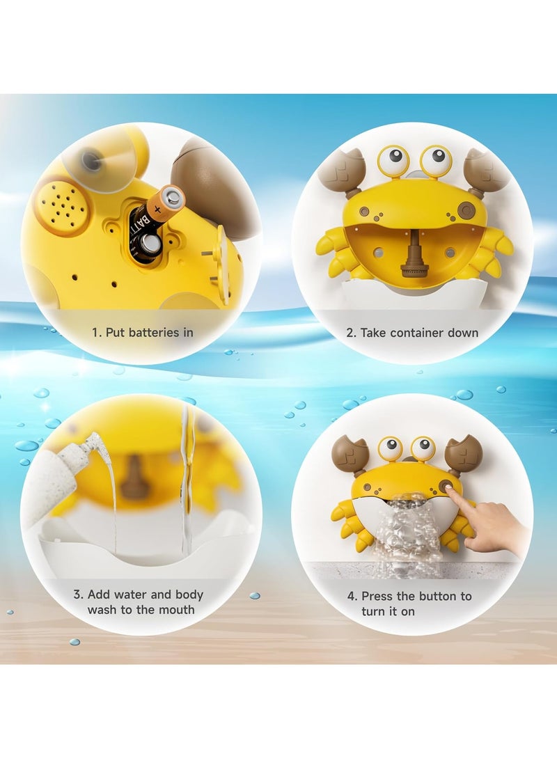 Generic - Crab Bubble Machine Bath Toy with 3 Pack Wind-up Poor Toys, Automatic Bubble Maker Baby Bath Toys, Blow Bubbles and Plays Children’s Songs, Birthday Gift for Kids - Image 1