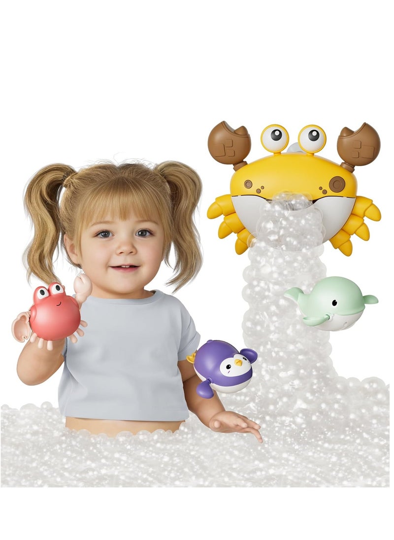 Generic - Crab Bubble Machine Bath Toy with 3 Pack Wind-up Poor Toys, Automatic Bubble Maker Baby Bath Toys, Blow Bubbles and Plays Children’s Songs, Birthday Gift for Kids - Image 1
