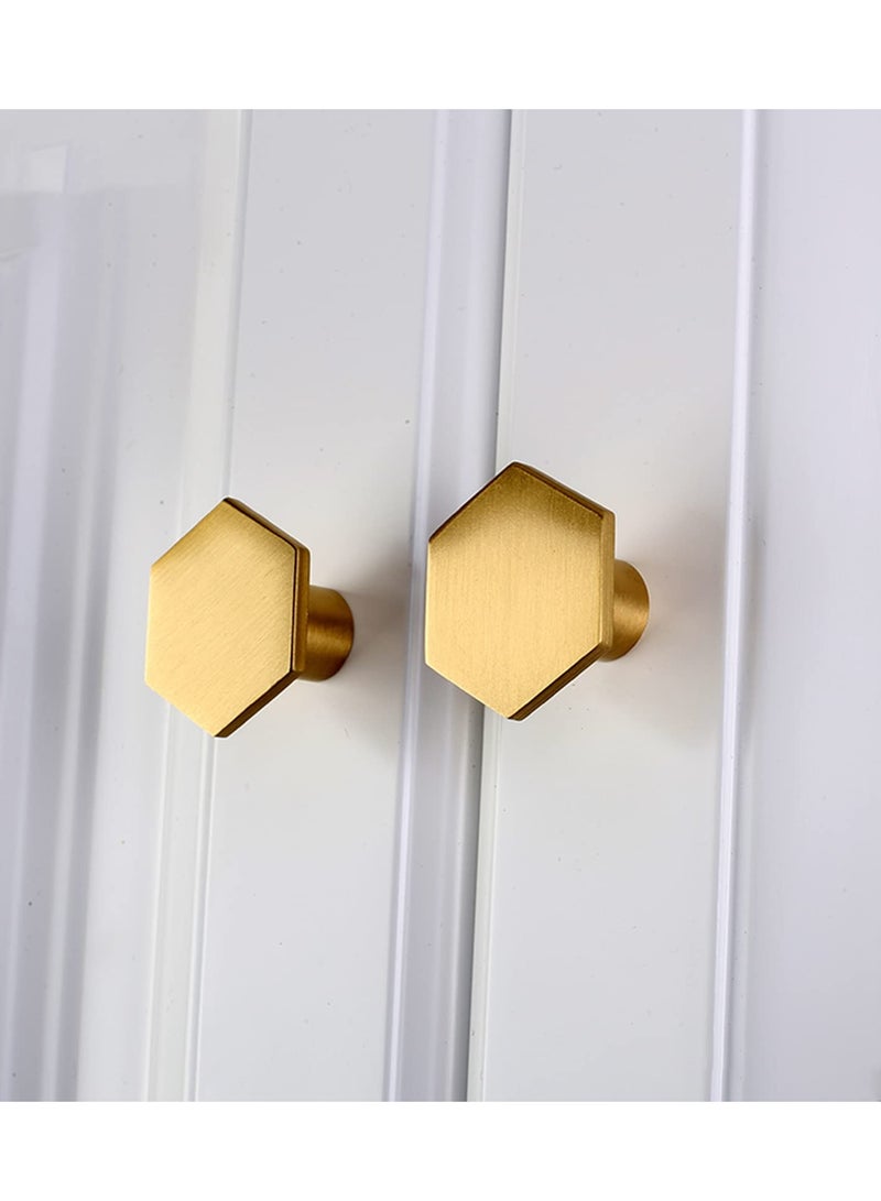 Cabinet Knobs Gold Drawer Knobs Solid Brass Cupboard Knobs with 6 Screws for Drawer, Wardrobe, Cabinets, Doors, Decoration 6Pcs - Image 2