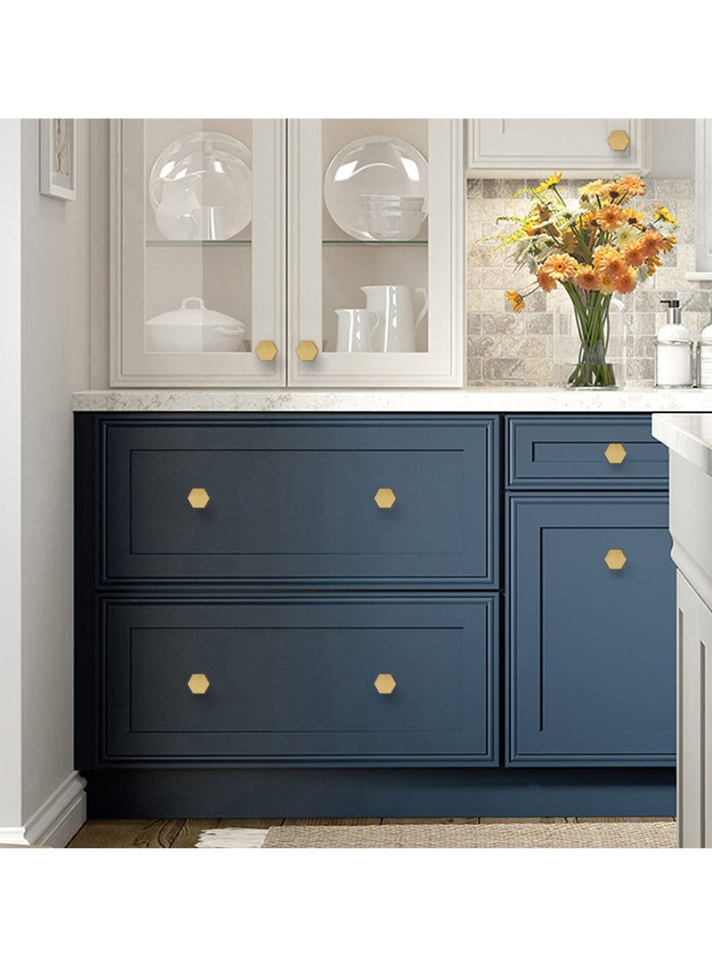 Cabinet Knobs Gold Drawer Knobs Solid Brass Cupboard Knobs with 6 Screws for Drawer, Wardrobe, Cabinets, Doors, Decoration 6Pcs - Image 3