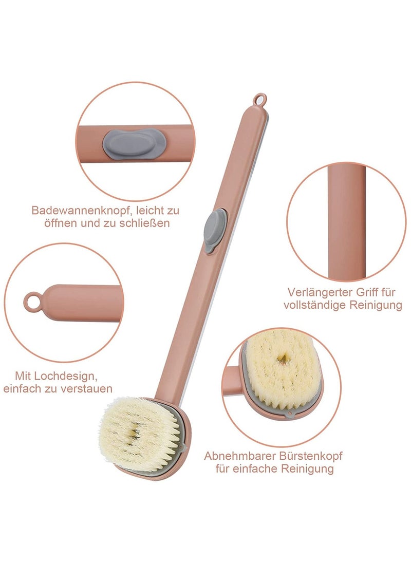 SYOSI Long Handle Bath Massage Cleaning Brush with Soap Dispenser, Back Brush with Soap Dispenser, Back Brush Long Handle for Shower, Exfoliating Bath Brush Storable Body Wash  - Image 2