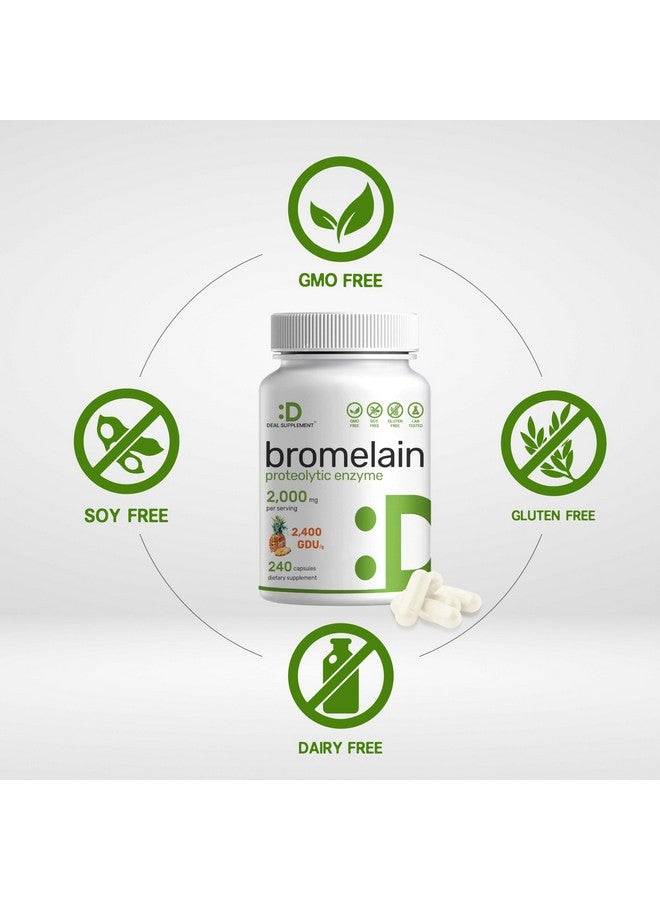 DEAL SUPPLEMENT مكمل بروميلين 2,000 ملغ لكل حصة، 240 كبسولة - إنزيمات بروتوليتية طبيعية من الأناناس الطازج - تدعم هضم المغذيات - Image 3