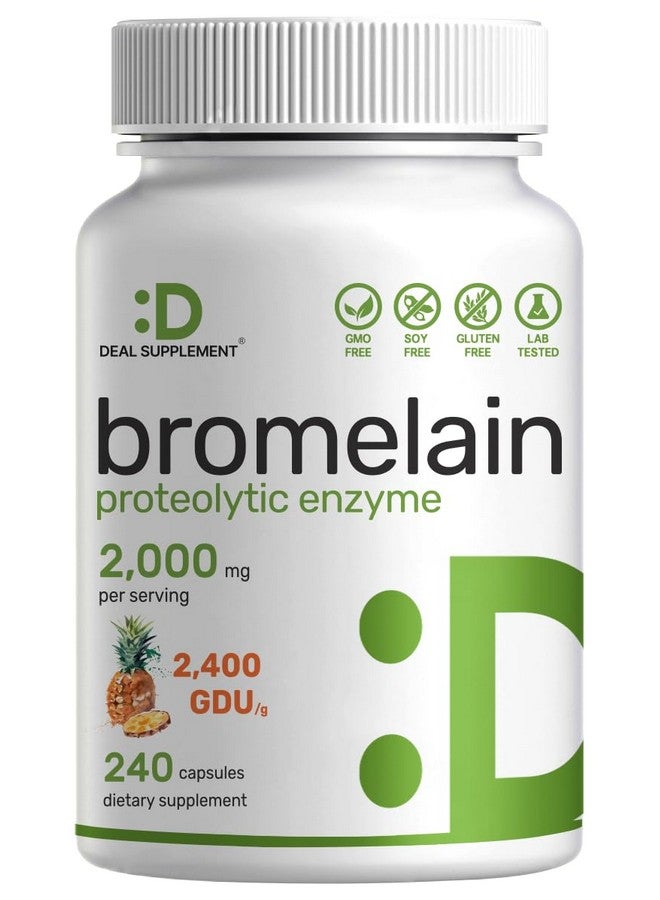 DEAL SUPPLEMENT مكمل بروميلين 2,000 ملغ لكل حصة، 240 كبسولة - إنزيمات بروتوليتية طبيعية من الأناناس الطازج - تدعم هضم المغذيات - Image 1