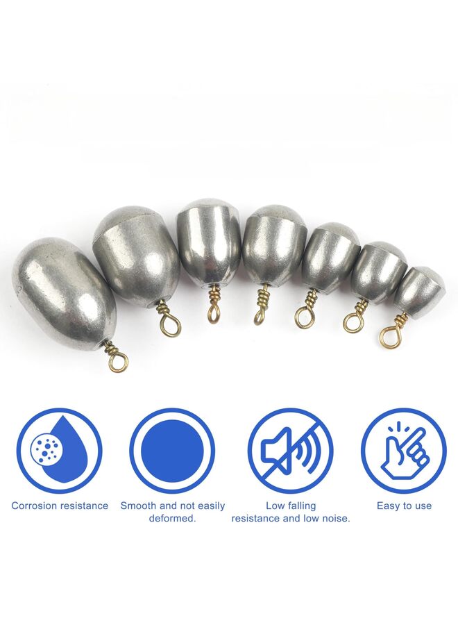 20 قطعة من أوزان صيد السمك، أوزان صيد سمك القاروص، أوزان صيد حديدية مع حلقة، أوزان صيد على شكل قطرة ماء لصيد الأسماك في المياه المالحة والعذبة - Image 2