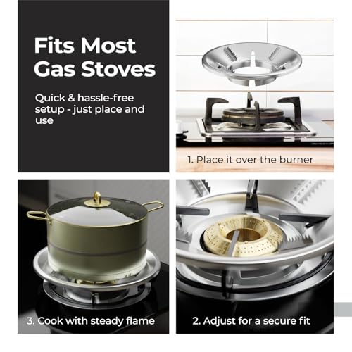 Lifelong Gas Saver Burner Stand | Gas Saver Jali for Stove 1 Burner | Energy Saver, Fire & Windproof Home Gas Stove | Gas Burner Washable Round Stand (LLGSS01, Silver) - Image 3