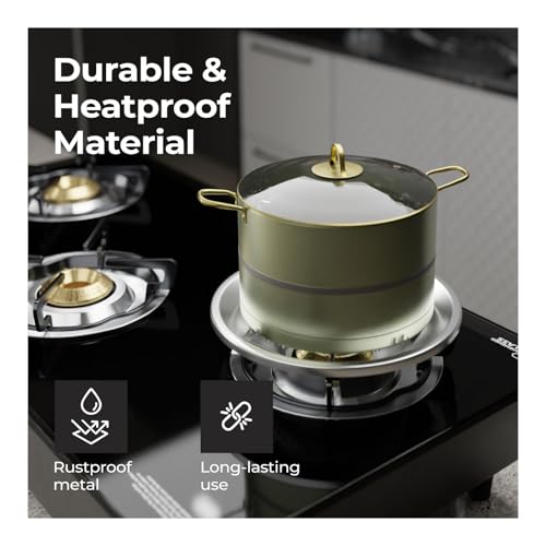 Lifelong Gas Saver Burner Stand | Gas Saver Jali for Stove 1 Burner | Energy Saver, Fire & Windproof Home Gas Stove | Gas Burner Washable Round Stand (LLGSS01, Silver) - Image 4