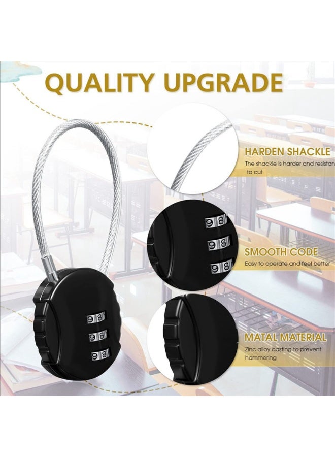 4Pcs 3 Digit Combination Locks, Combo Number Locks for Luggage, Waterproof Outdoor Mini Wire Rope Padlock for Backpacks, Trolley Cases, Gym Lockers, Fence, Jewelry Box - Image 3