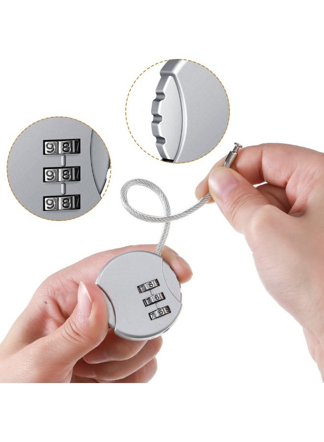 4Pcs 3 Digit Combination Locks, Combo Number Locks for Luggage, Waterproof Outdoor Mini Wire Rope Padlock for Backpacks, Trolley Cases, Gym Lockers, Fence, Jewelry Box - Image 4