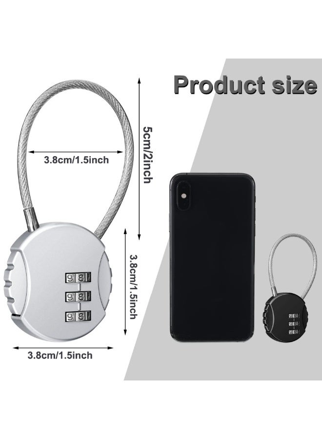 4Pcs 3 Digit Combination Locks, Combo Number Locks for Luggage, Waterproof Outdoor Mini Wire Rope Padlock for Backpacks, Trolley Cases, Gym Lockers, Fence, Jewelry Box - Image 5