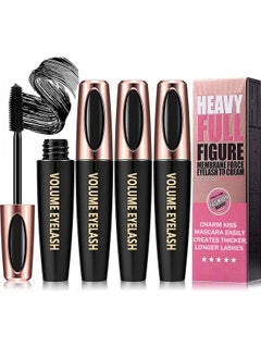 Charm Kiss 3 Pack 4D Silk Fiber Lash Mascara Waterproof Smudgeproof Thickening Mascara Black Thickening Lengthening Mascara All Day Exquisitely Full Long Thick Longlasting No Flaking Lash Extensions  - Image 1