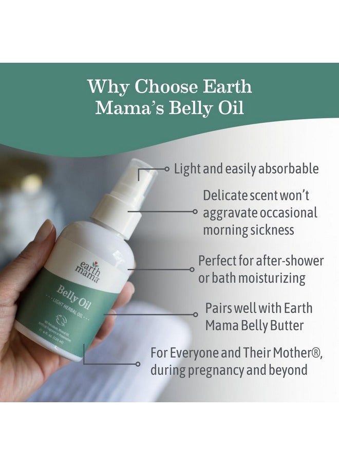 Earth Mama Earth Mama Belly Oil for Dry Skin | Calendula Skin Care Moisturizer Oil to Encourage Natural Elasticity and Help Prevent Stretch Marks During Pregnancy and Postpartum, 4-Fluid Ounce  - Image 2