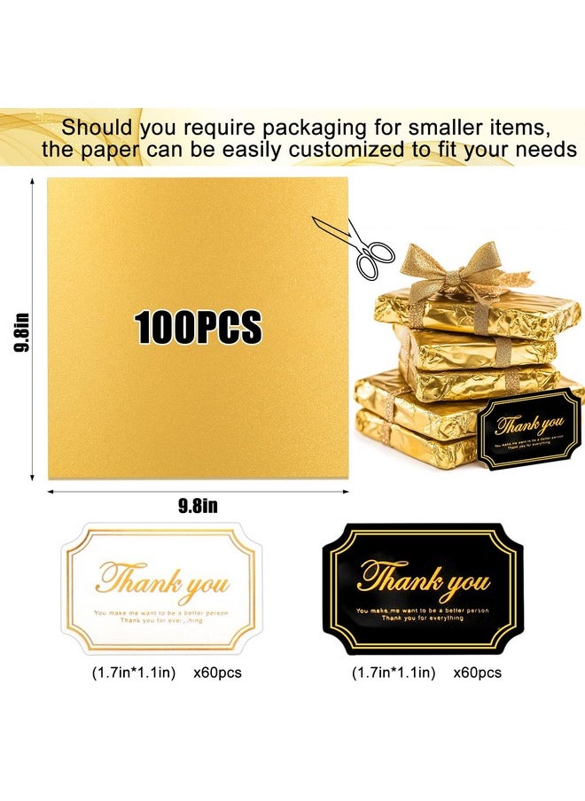 PalkSky Palksky Large Dubai Chocolate Bar Pistachio Wrappers Packaging with Stickers, 100Pcs 10 Inch Chocolate Bar Gold Aluminum Foil Wrapper  - Image 5