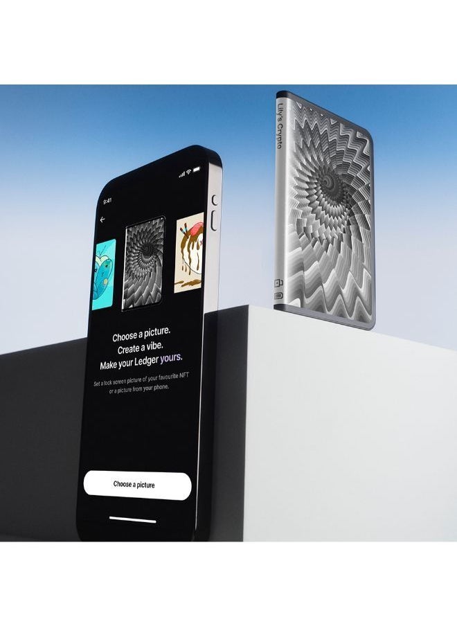 Ledger - STAX Hardware Wallet | TouchScreen Crypto & NFT Wallet, Customizable, Type-C, Bluetooth Connectivity, Wireless Charging, 5000+ Coins Supported, for iOS & Android, MacOS & Windows - Black - Image 1