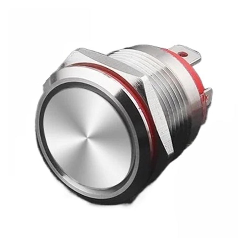 22 مم مفتاح زر معدني ذاتي القفل 20 أمبير تيار عالي مقاوم للماء بدون إضاءة حلقي اللون G - Image 3