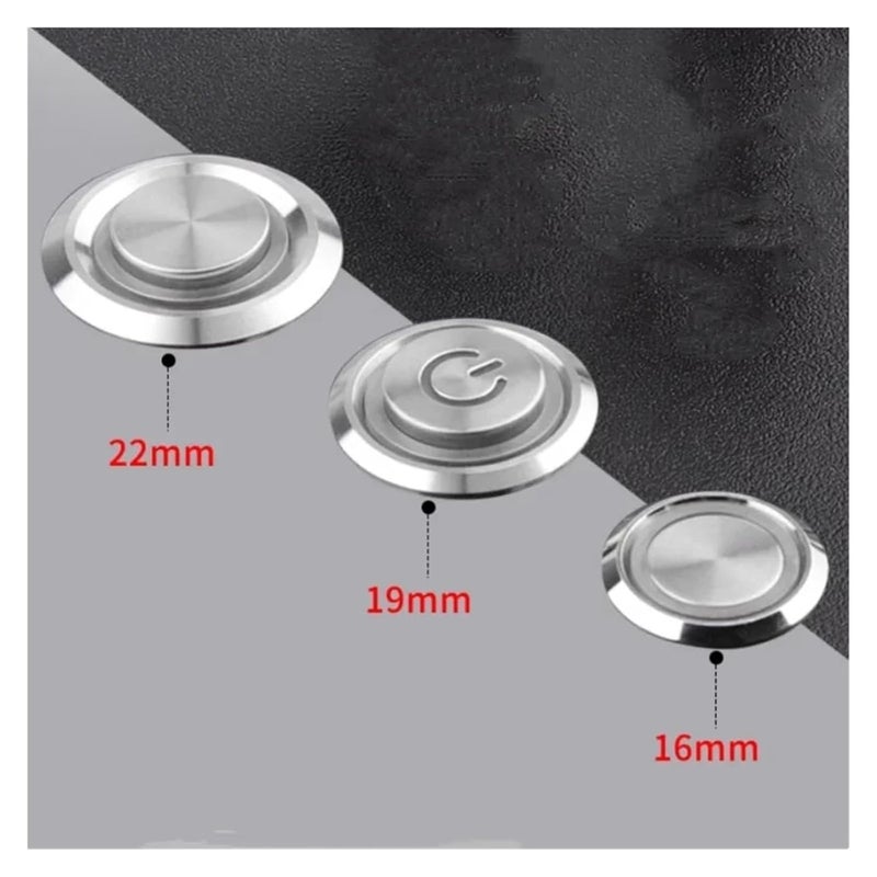 22 مم مفتاح زر معدني ذاتي القفل 20 أمبير تيار عالي مقاوم للماء بدون إضاءة حلقي اللون G - Image 4