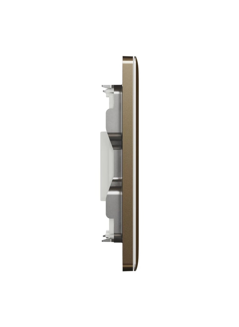 Schneider Electric Central plate, Unica, for RJ45, 2 gangs, with shutter, antique brass - NUX32RJ_AB - Image 2