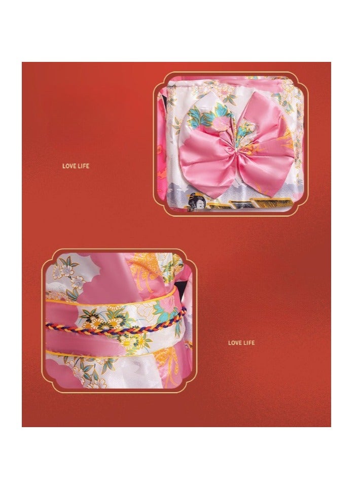 New Japanese Kimono, Japanese Traditional Clothing for Nightgown, Bathrobe, Home Clothes, Ethnic Style Stage Performance Clothes(Does not include fan) - Image 4