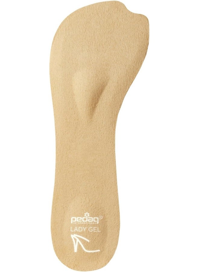 Pedag Pedag Lady Gel | Made in Germany | Ultra Thin Gel Insole for High Heels & Pumps | Metatarsal Pad | Heel Pad | Velour Top | Size Medium, US Women 8-10 / EU 38-40 | Tan | 1 Pair  - Image 2
