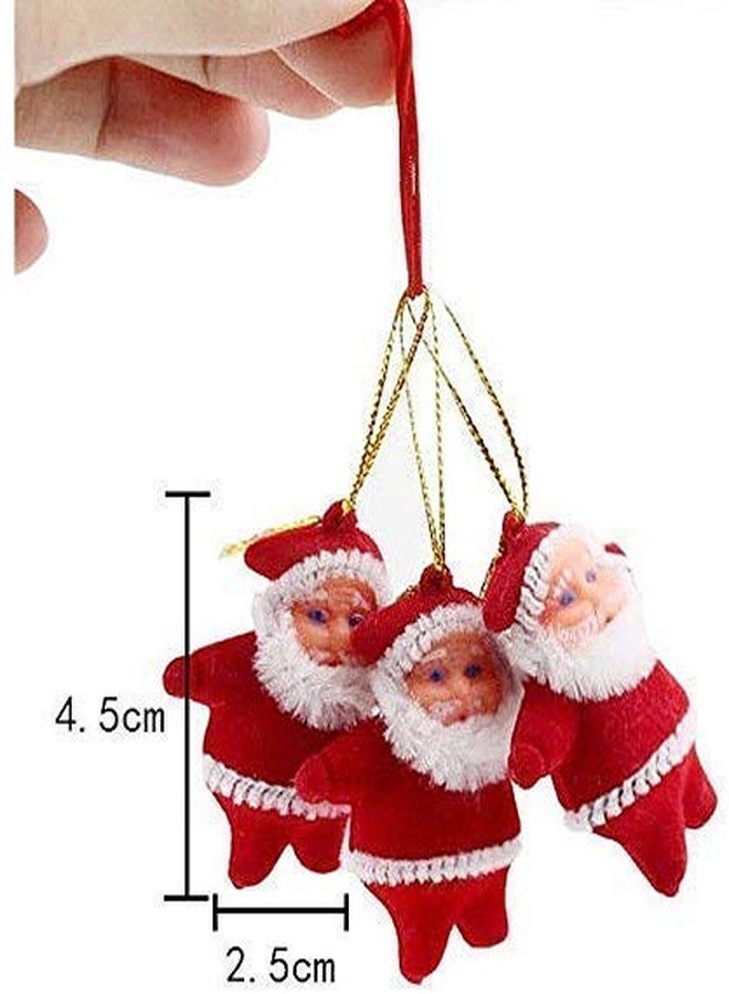 ARCHIES Christmas 6 Santa Ornament Hangings for Decoration for Xmas Trees | Hanging Ornaments for Christmas Party + Complimentary Greeting Card (Red) - CHRI A166 - Image 4