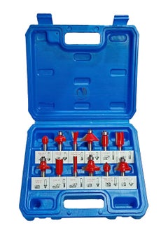 Mass Pro Mass Pro Premium Router Bit 8mm Router Bit Set With Plastic Case for Wood Working Rotary Bit Set 12 Bits  - Image 1