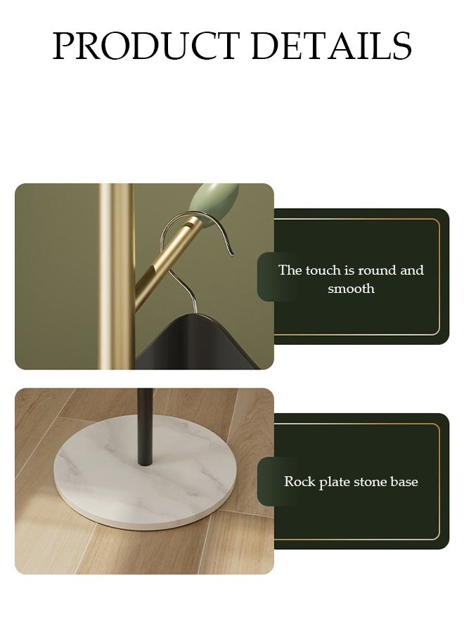 DUNISO Coat Rack，Independent Clothes Hanger，Stand Garment Rack，Clothes Rack with Marble Base for Hanging Clothes, Hats, Bags,Golden Tree Branch Shaped Green Leaf Style  - Image 3
