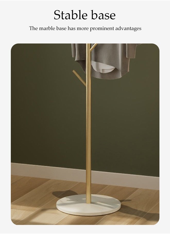 DUNISO Coat Rack，Independent Clothes Hanger，Stand Garment Rack，Clothes Rack with Marble Base for Hanging Clothes, Hats, Bags,Golden Tree Branch Shaped Green Leaf Style  - Image 5