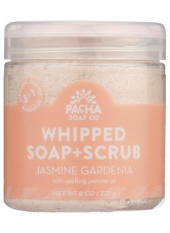 Pacha Soap Co Pacha Jasmine Gardenia Whipped Soap Scrub Luxurious Body Wash and Scrub for a Nourishing  Relaxing Head to Toe Cleanse 8 oz 