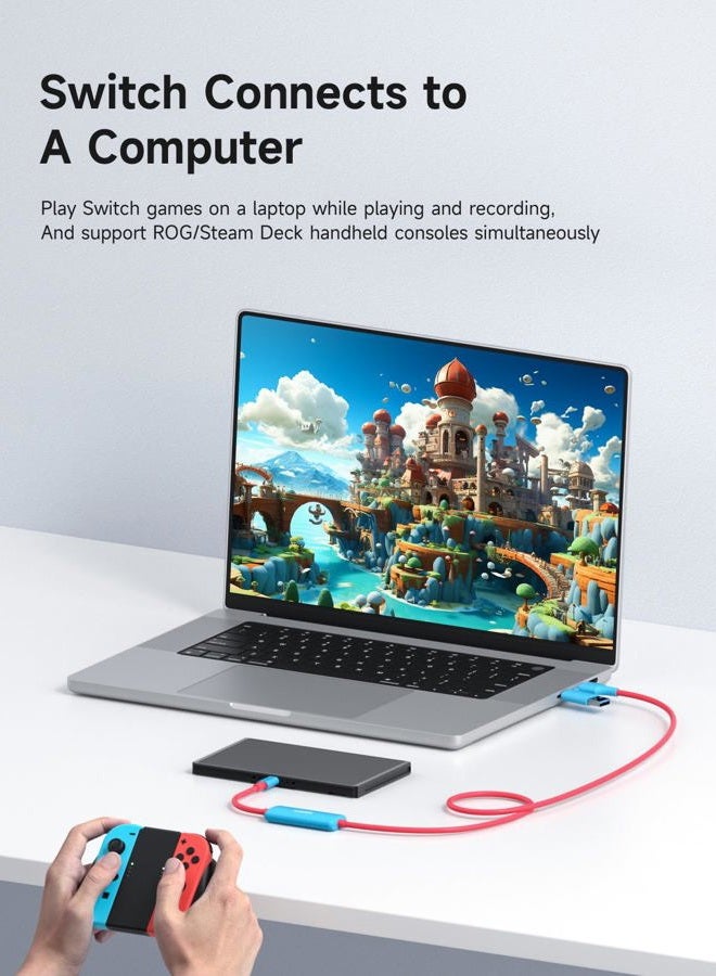Hagibis USB3.0 Video Capture Card for Switch2, USB C to USB A/USB C 1080P@60fps 2K@30fps Video Live Audio and Game Recording for Car Quest 3 VR PS4/5 ROG Ally Steam Deck (CC10) - Image 4