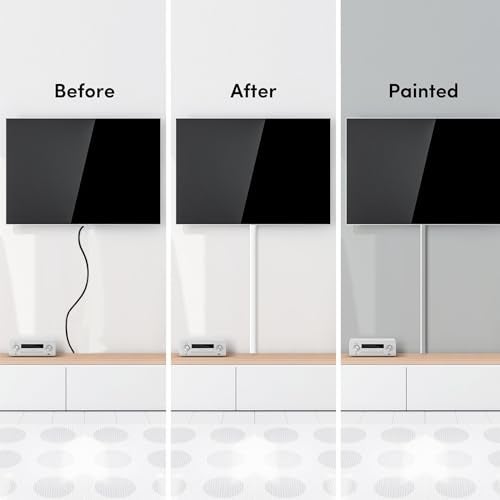 EVEO Cable Hider - One Cord Hider 300” Cord Cover Wall Cable Hider, Cable Concealer, Wire Hiders for TV on Wall. Cable Management, Cord Hider Cable Raceway Wire Covers for Cords (White, Small) - Image 4