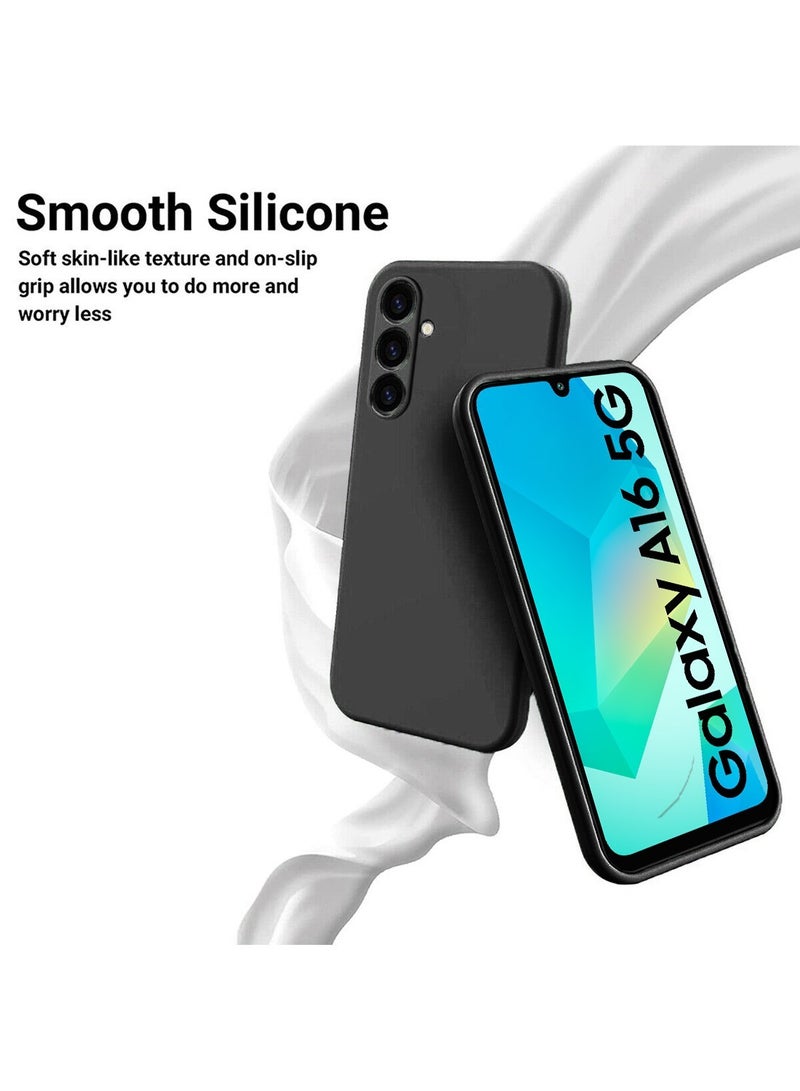 Techie Stylish TPU Silicone Back Cover Case for Samsung Galaxy A16 5G– Slim Fit Design, Smooth and Soft – Black  - Image 2