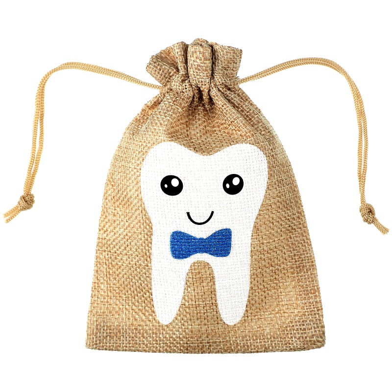 Shappy Tooth Fairy Bag Pouch for Boys and Girls to Place Under Pillow Milk Teeth Container Box for Toothfairy Tooth Holder Keepsake Gift for Kids Children Baby Shower Birthday Blue Style 