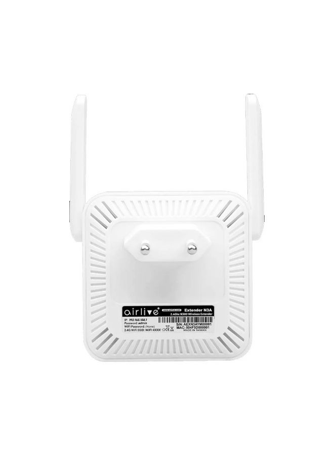 إيرليف AirLive N3A Wi-Fi Range Extender 2 Antenna 300Mbps - White - Image 3