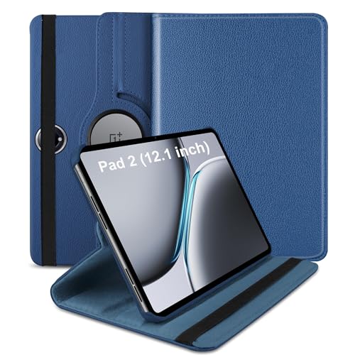 TGK 360 Rotatable Smart Flip Case Cover for OnePlus Pad 2 12.1 inch Tablet (Dark Blue) - Image 1