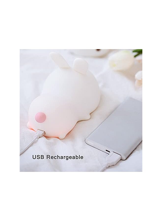 The Bros Cute Kids Night Light Night Lamp Night Lights for Kids Bedroom Toddler Baby Portable Silicone Battery Led Nightlight Nursery (Cute Bunny) - Image 3