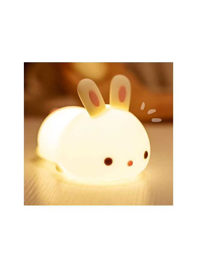 The Bros Cute Kids Night Light Night Lamp Night Lights for Kids Bedroom Toddler Baby Portable Silicone Battery Led Nightlight Nursery (Cute Bunny) - Image 2