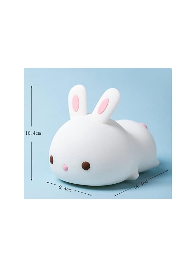 The Bros Cute Kids Night Light Night Lamp Night Lights for Kids Bedroom Toddler Baby Portable Silicone Battery Led Nightlight Nursery (Cute Bunny) - Image 4