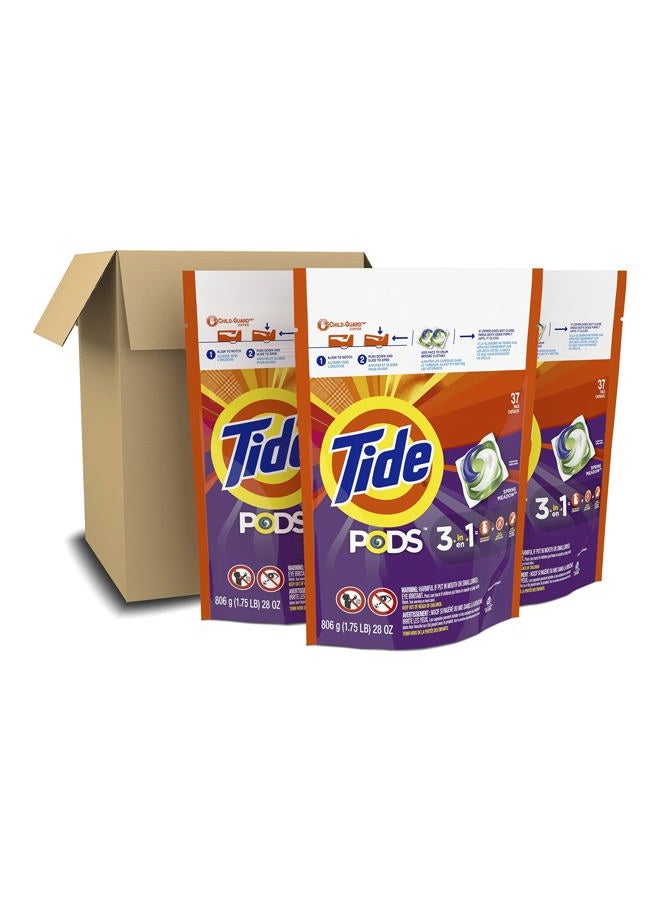 Tide PODS Laundry Detergent Soap Pods, Spring Meadow, 37 Count (Pack of 3 Bag Value Pack), Total 111 Count, HE Compatible  - Image 3