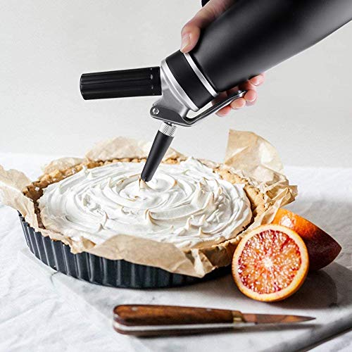 Sivaphe Professional Whipped Cream Dispenser Aluminum Grade Canister, Heavy Duty Cream Whipper Homemade Bliss, Portable Whipped Nitro Coffee Maker Black（8g Chargers Not Included) - Image 4