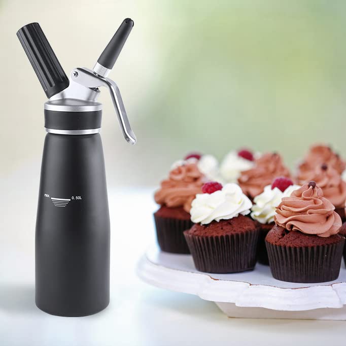 Sivaphe Professional Whipped Cream Dispenser Aluminum Grade Canister, Heavy Duty Cream Whipper Homemade Bliss, Portable Whipped Nitro Coffee Maker Black（8g Chargers Not Included) - Image 5