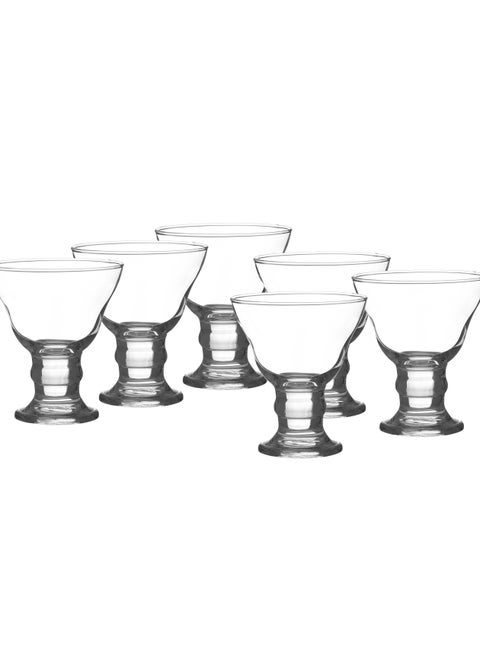 A Set Of 6-Piece Ice Cream Serving Bowls Clear Glass Capacity 255 ML